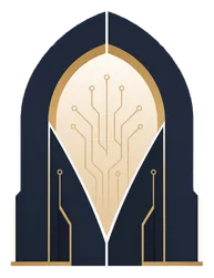 Vezir mark — a mihrab arch with a circuit tree growing through it